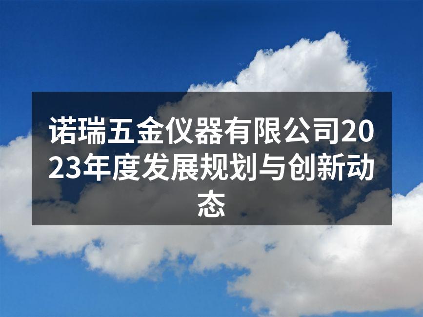 诺瑞五金仪器有限公司2023年度发展规划与创新动态